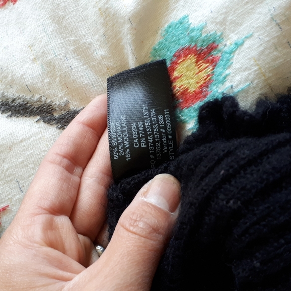 Black silk/mohair/wool club monaco cowl neck sweater - Picture 6 of 6